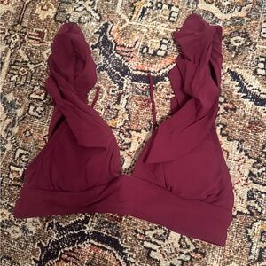 Robin Piccone burgundy ruffle swim top size XS worn once
